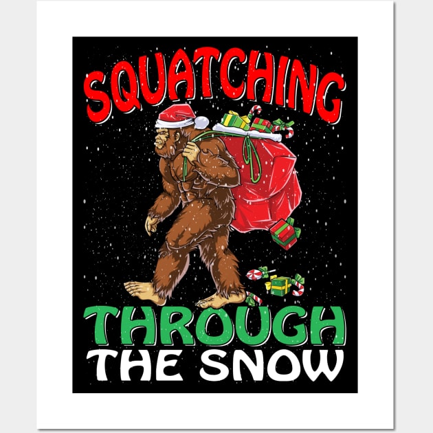 Sasquatch Christmas Squatching Bigfoot Xmas Tree Light Wall Art by intelus